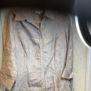 Women's Beige Button-Up Blouse